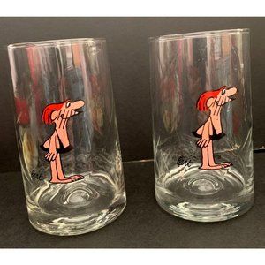 1981 Vintage Arby's B.C. Comics Ice Age Collector Series 2 Drinking Glasses